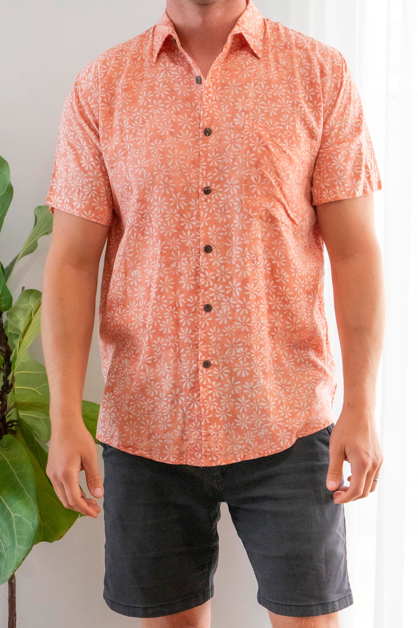 Unisex Batik Shirt- Pink Floral