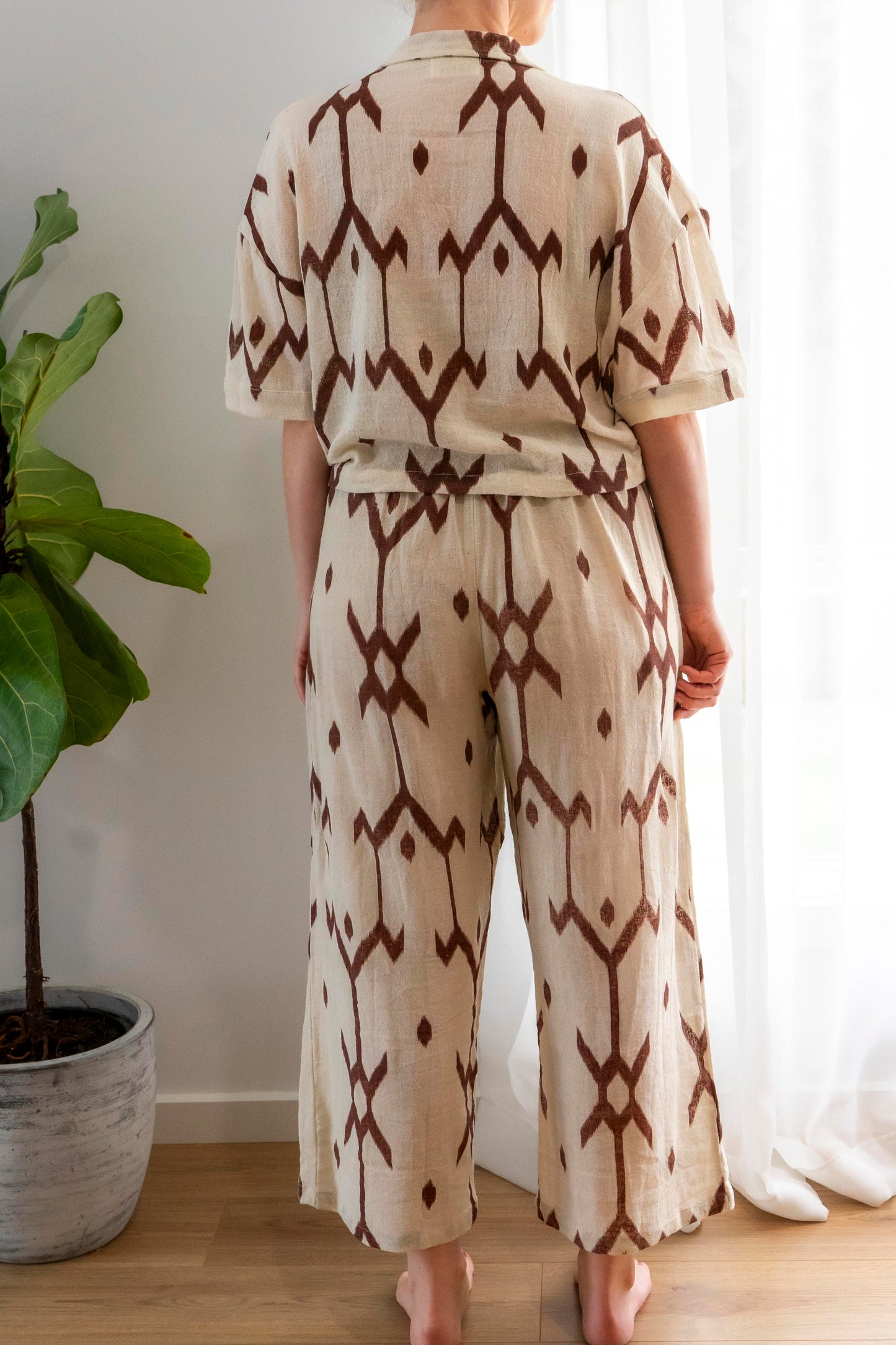Ramie Pants- Ikat Print