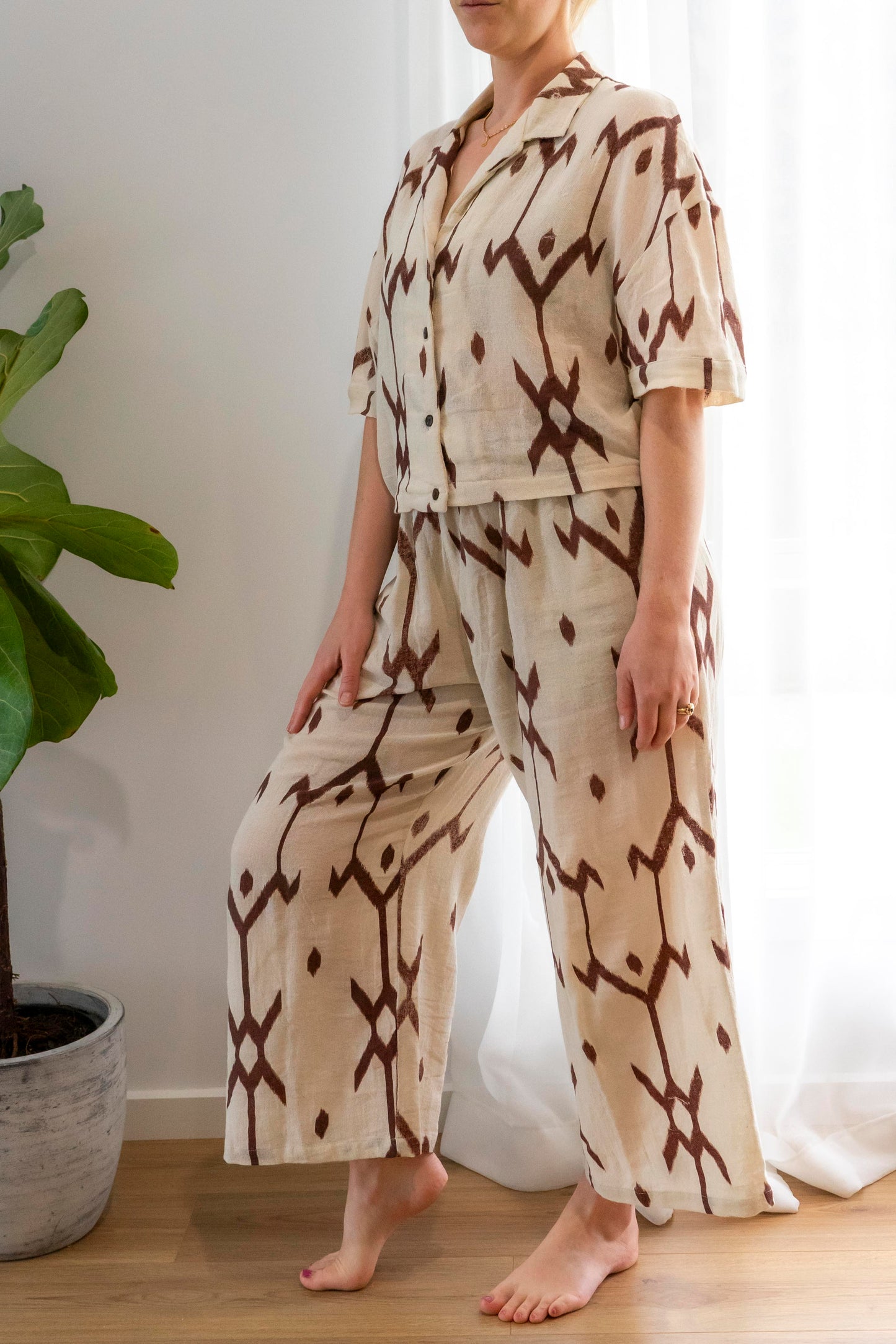 Ramie Pants- Ikat Print