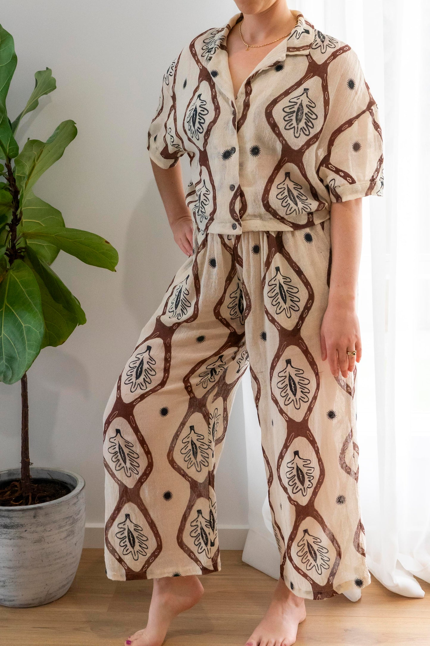 Ramie Pants- Nature Print