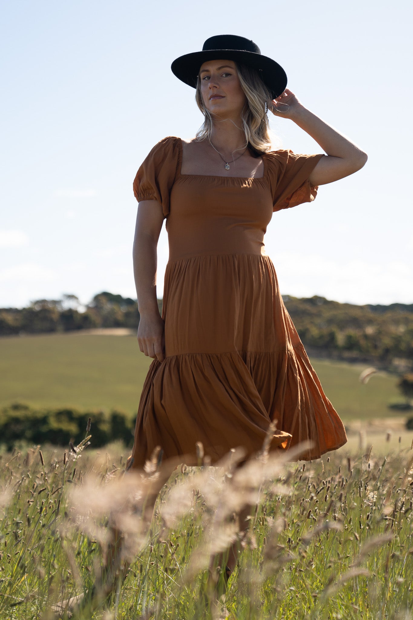 Audrey Dress- Terracotta Eyota Clothing Audrey Dress- Terracotta Eyota Clothing