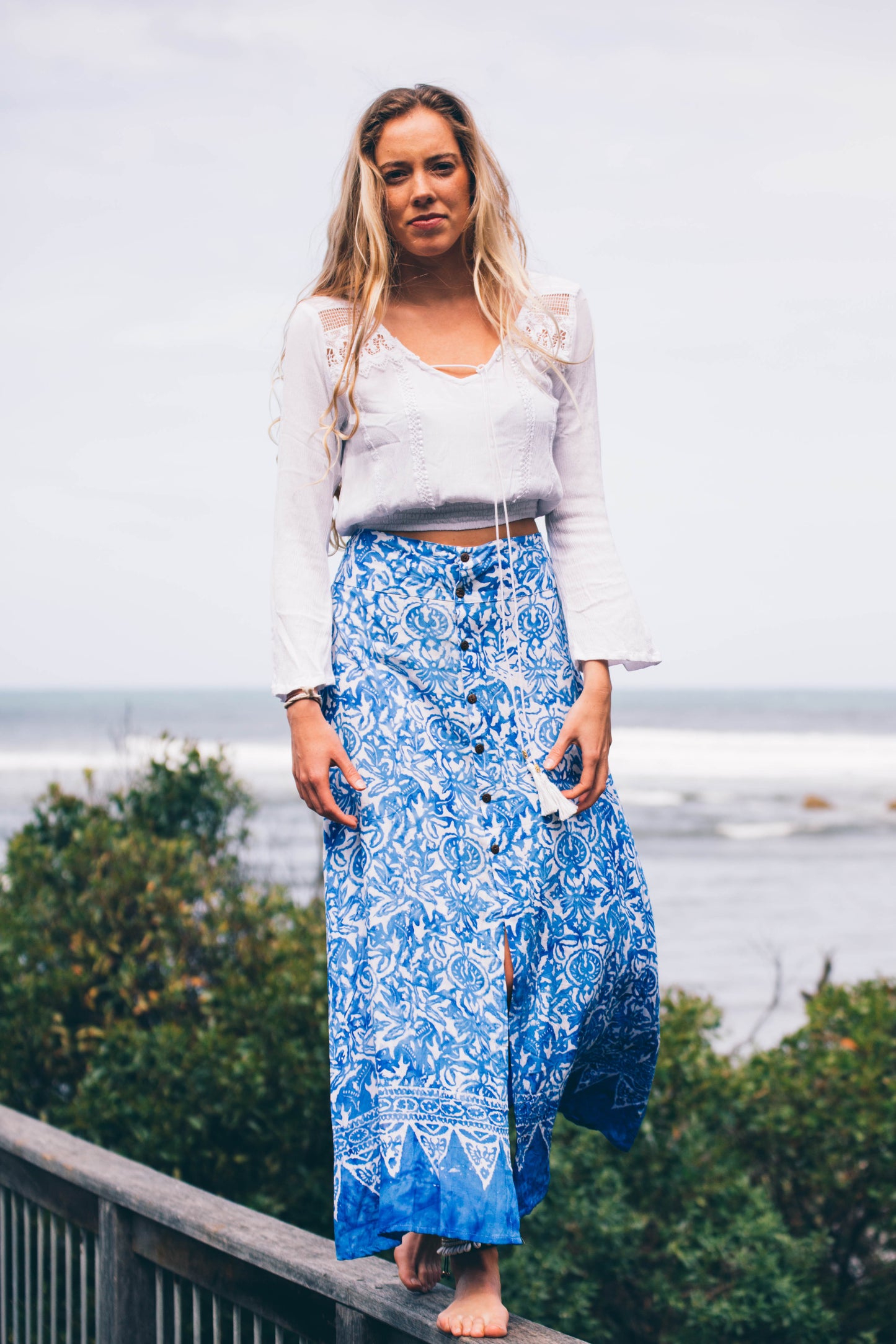 Lani Skirt- Blue/White