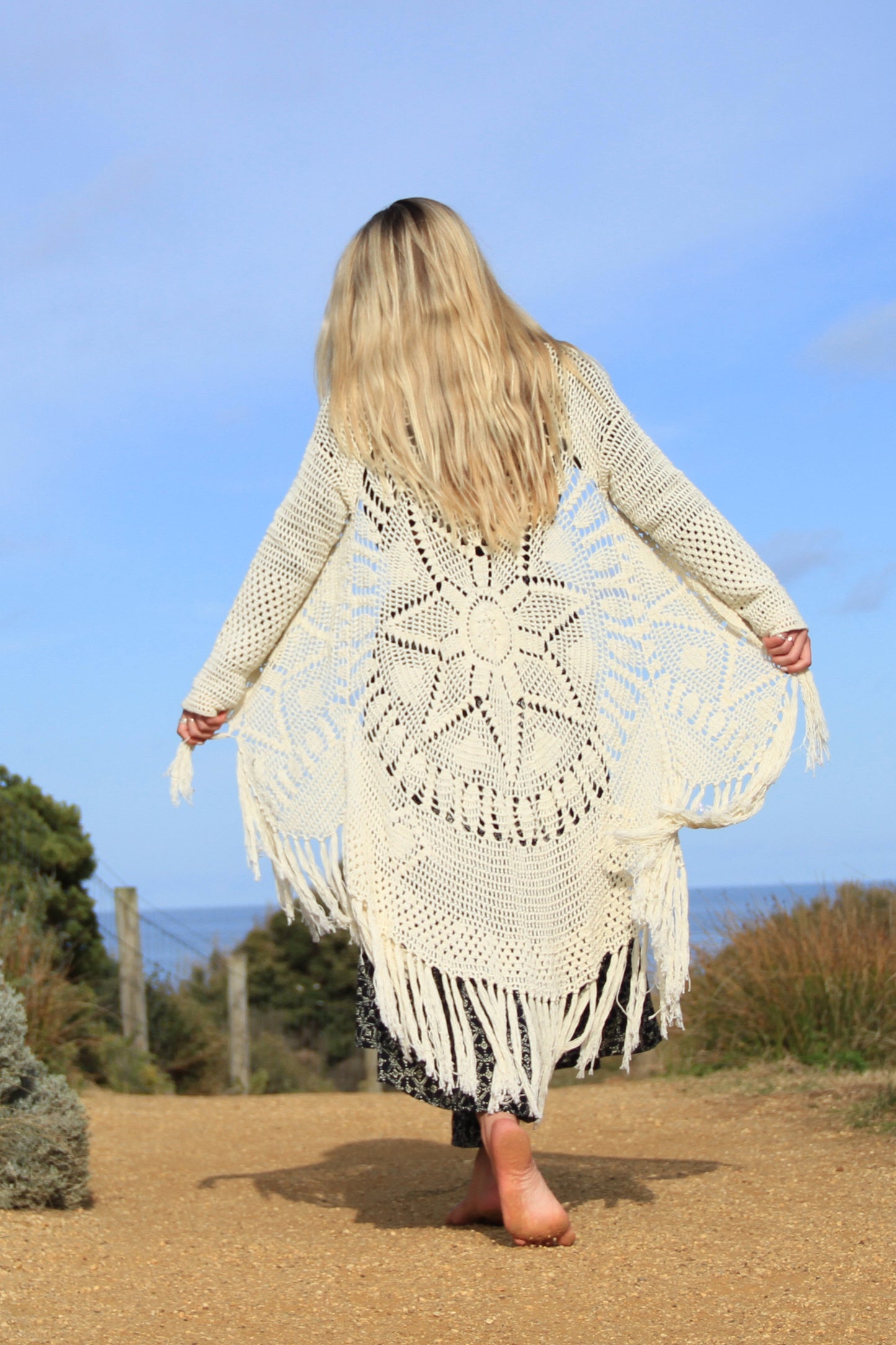 Moongazer Crochet Cardi- Cream