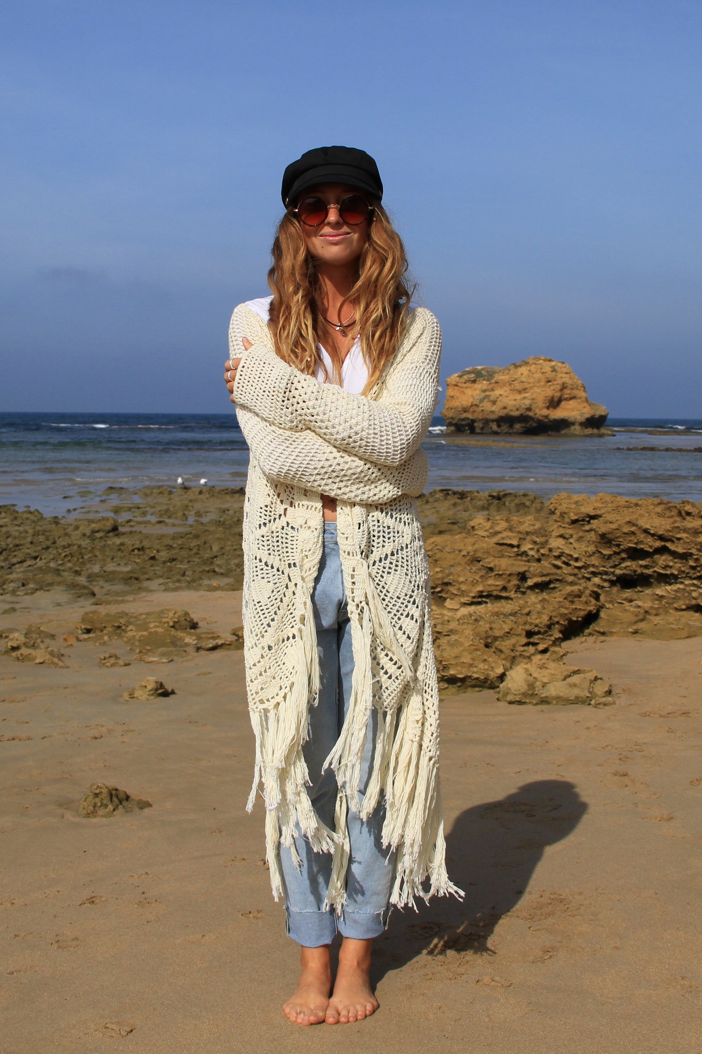 Moongazer Crochet Cardi- Cream