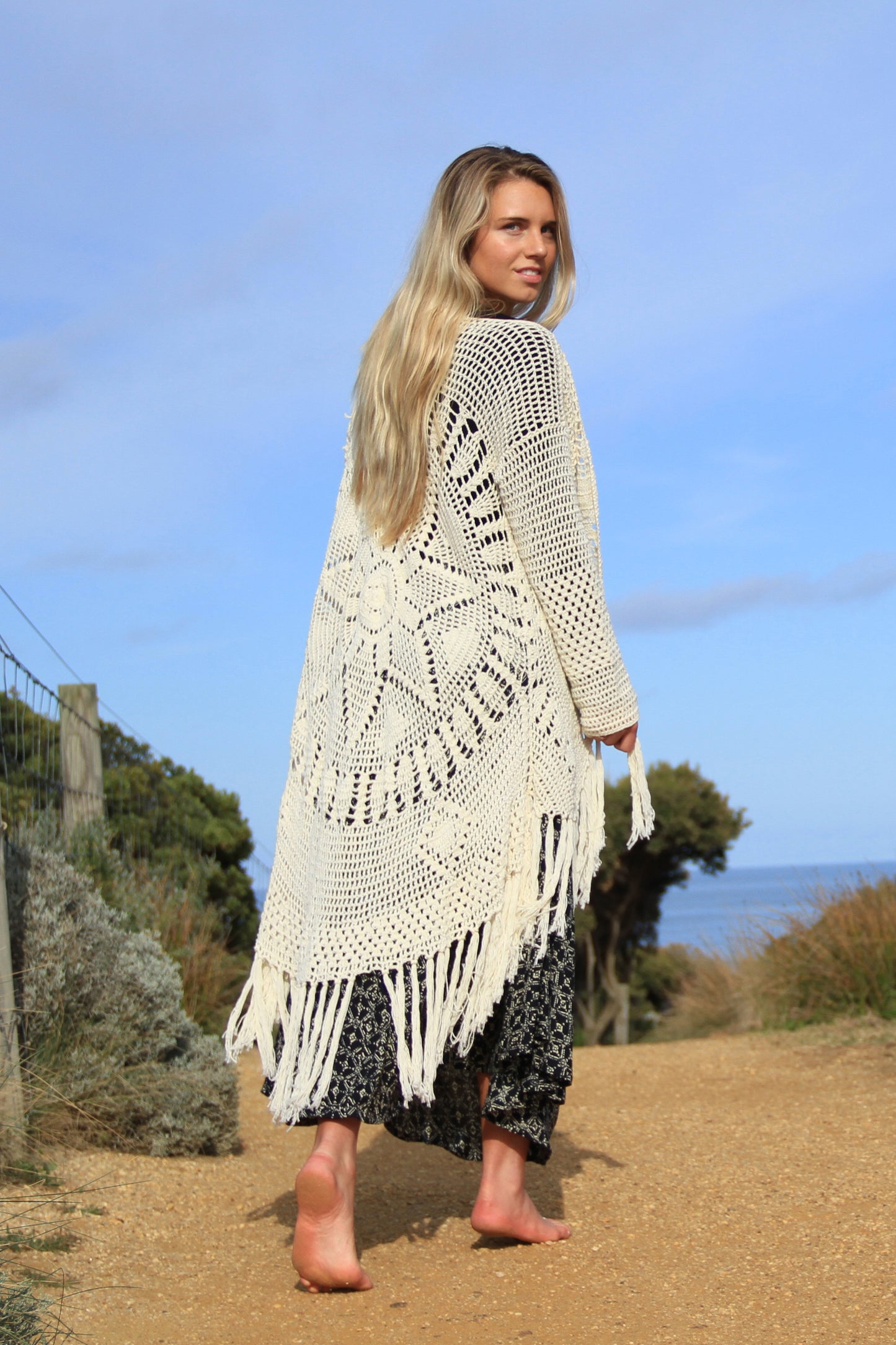 Moongazer Crochet Cardi- Cream