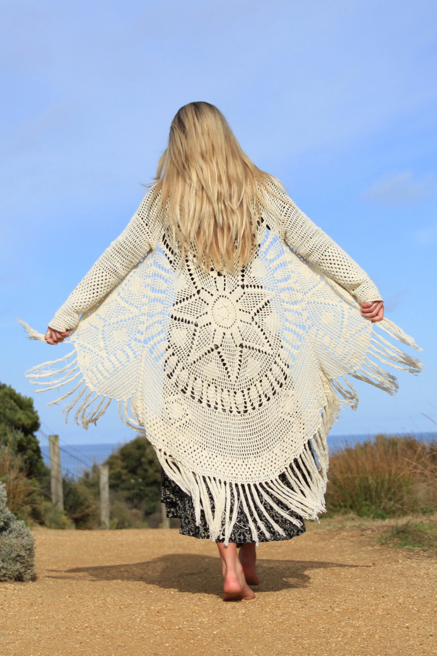 Moongazer Crochet Cardi- Cream