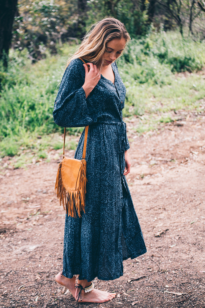 Native Duster/Dress- Charcoal Eyota Clothing Native Duster/Dress- Charcoal Eyota Clothing