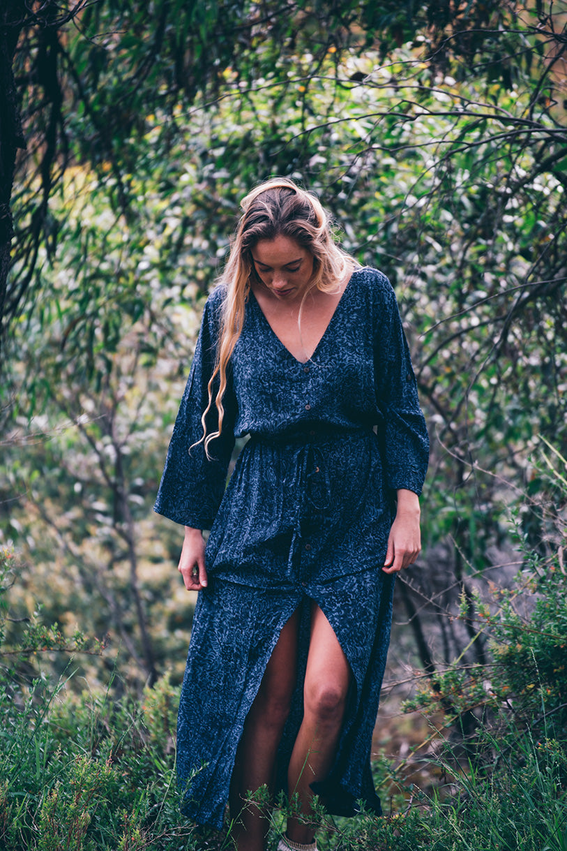 Native Duster/Dress- Charcoal