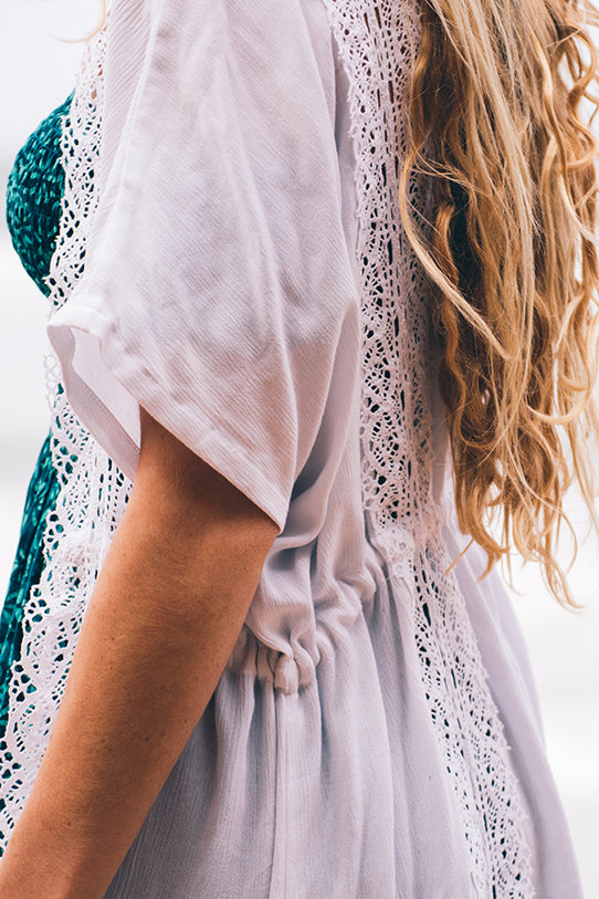 Chelsea Lace Kimono- White