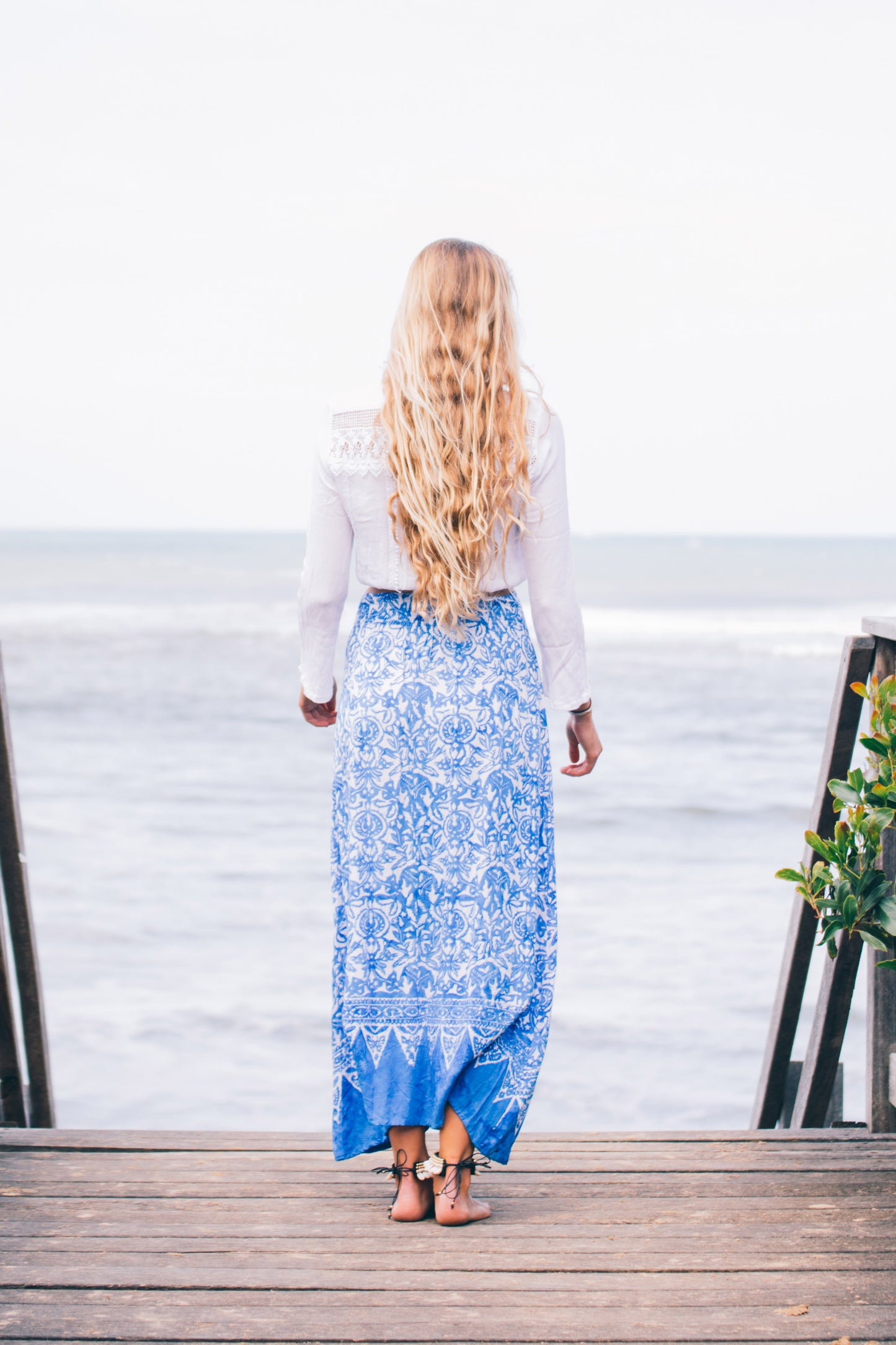 Lani Skirt- Blue/White