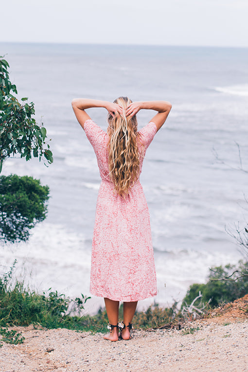 Meg Wrap Dress- Faded Pink