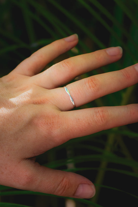 Hammered Ring Silver