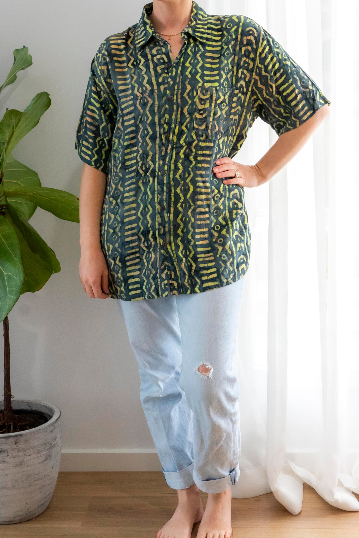 Unisex Batik Shirt- Aztec