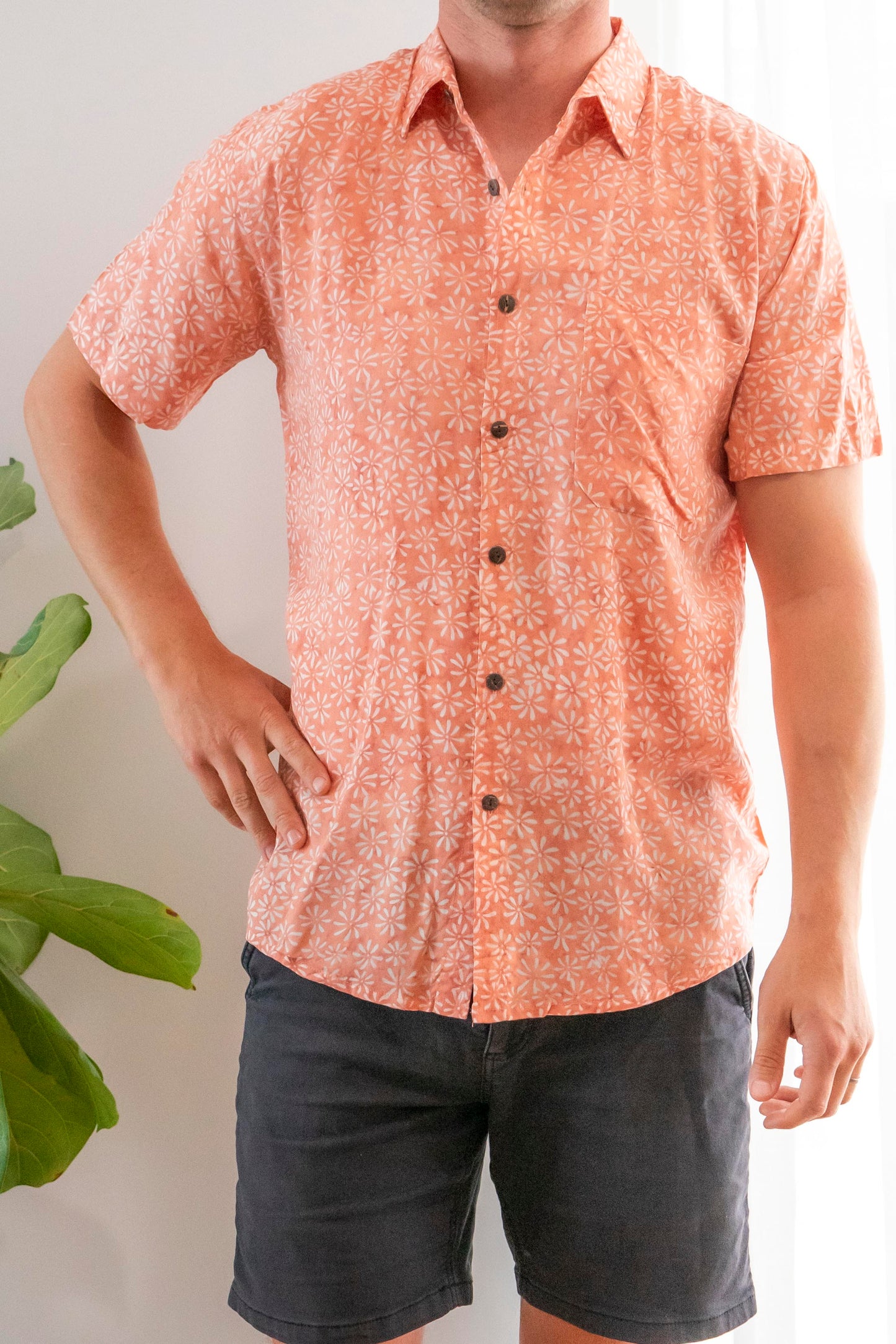 Unisex Batik Shirt- Pink Floral