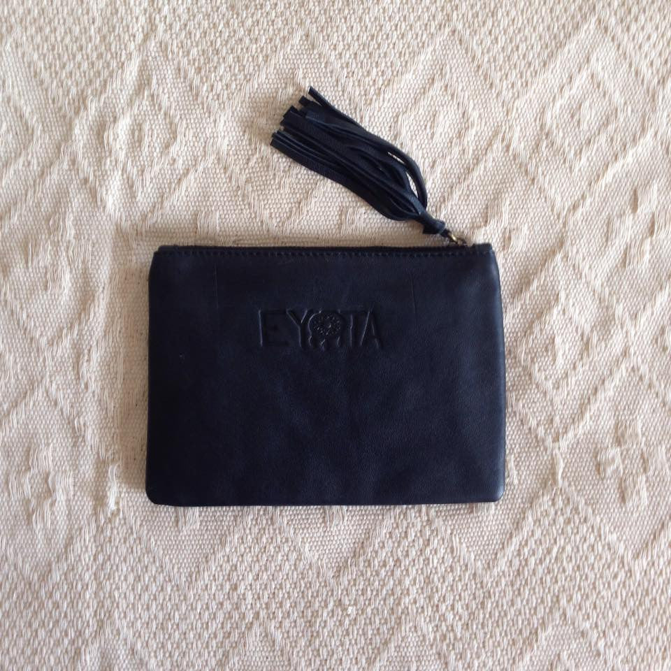 Elise Leather Pouch- Black