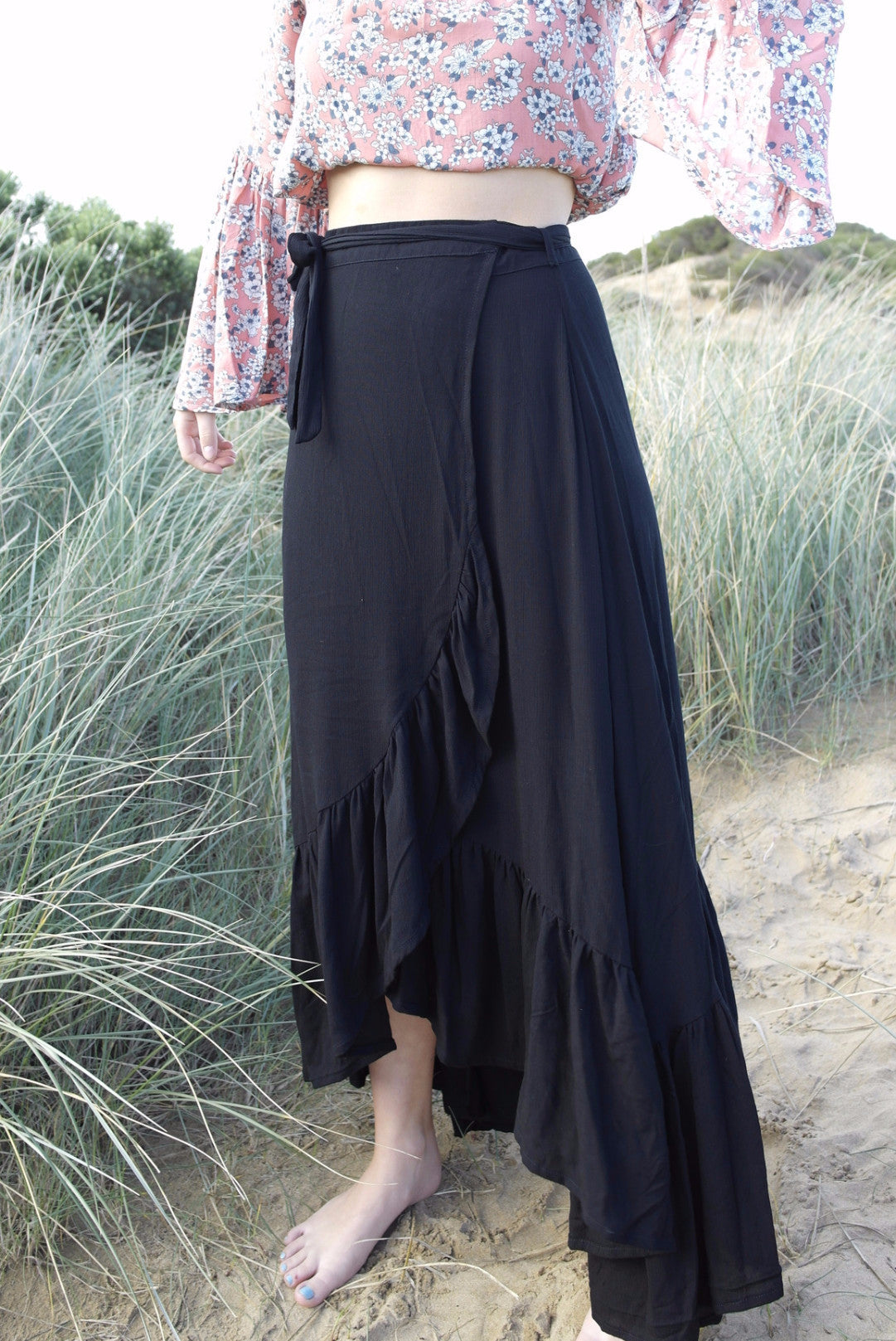 Takisha Wrap Skirt- Black
