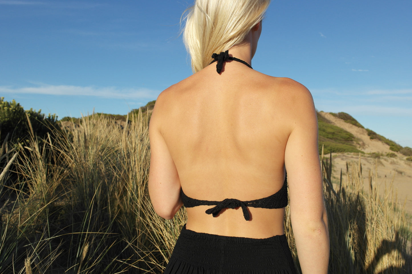 Sea Dreamer Crochet Bralette- Black