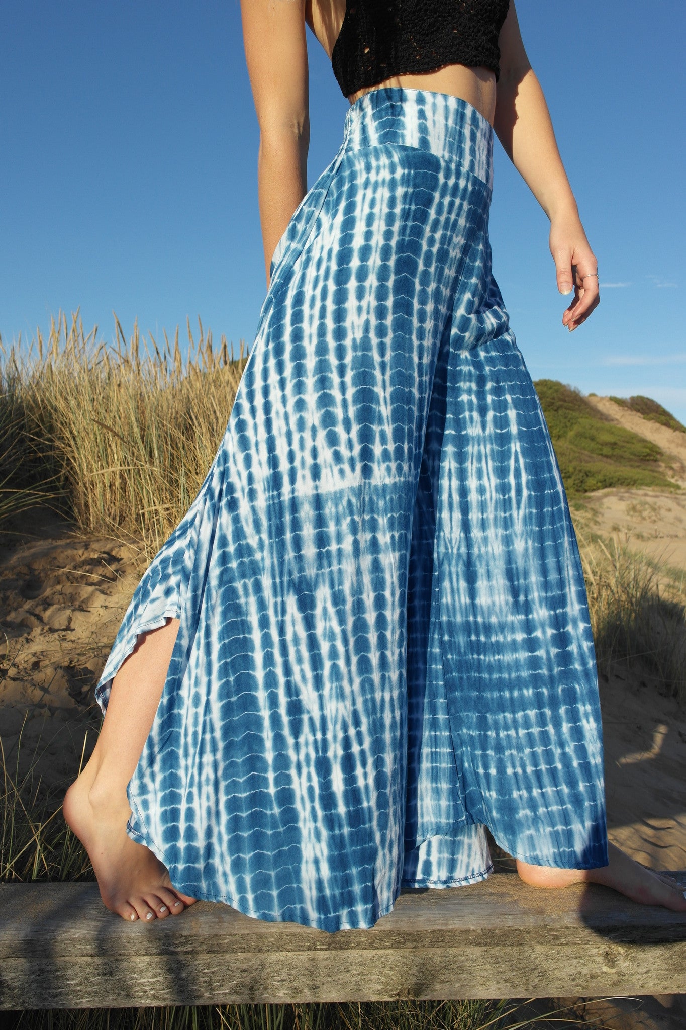 Wanderer Flares- Blue Tie Dye