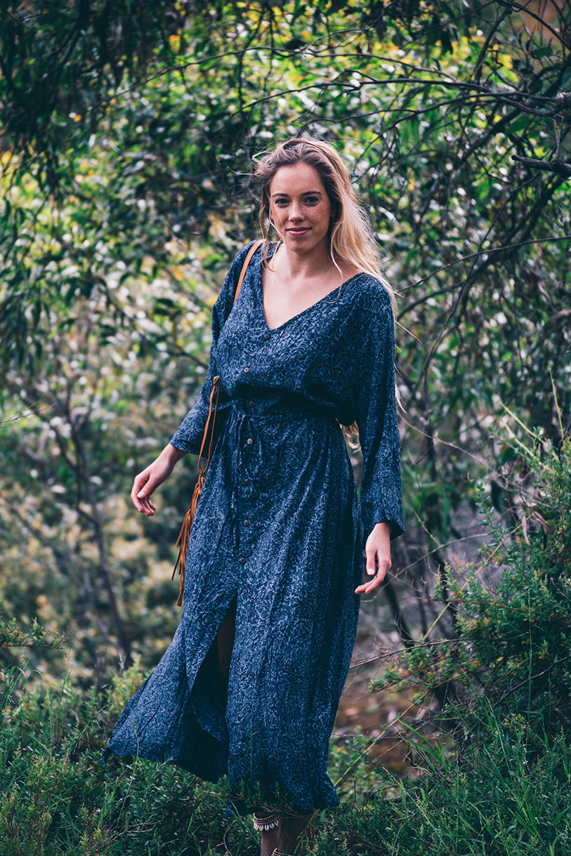 Native Duster/Dress- Charcoal