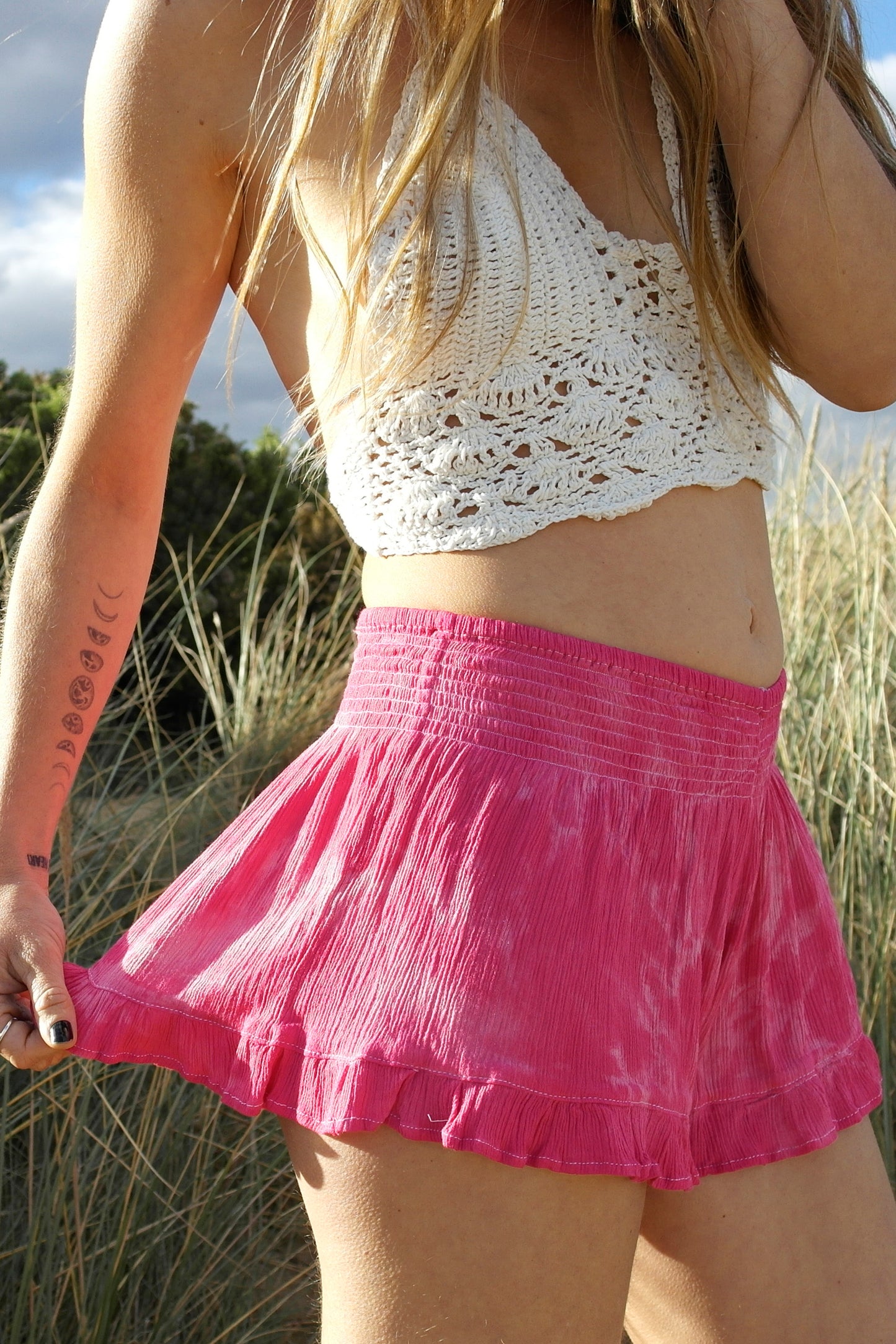 Flower Child Shorts- Pink Tie Dye